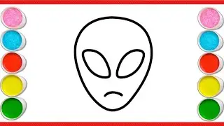 Easy Alien Face Coloring for Kids | Fun Space Drawing Tutorial 👽✨