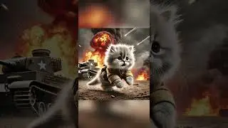 The Brave Kitten on the Battlefield #BraveKitten #WarHero #CuteAnimals #HeartwarmingStory #catshorts