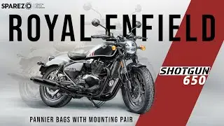 Fit For Royal Enfield Shotgun 650 Canvas and Leather Pannier Bags With Mounting