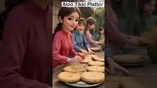 Giant Aloo Tikki Platter 🥔 | Village Style Giant Cooking | Desi Food Shorts #cooking