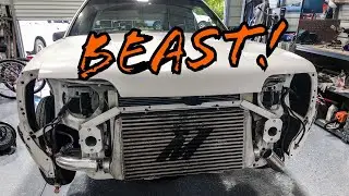 1JZ Mustang Gets A huge Front Mount Intercooler!