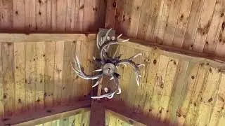 OLHAPZP Antlers Chandelier 6 Light, Deer Chandelier Fixtures, Rustic Farmhouse Horn Antler Lighting