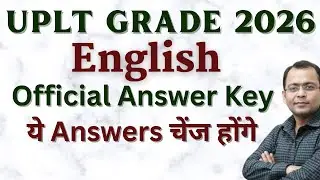 UP LT GRADE English Official Answer Key II Uday Sir