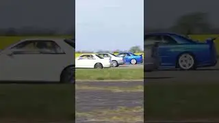Drag race Nissan gtr R35 vs R34 vs R33 vs R32 #nissan #gtr #r35 #gtrr35 #gtrr34 #gtrr33 #r33 #gtrr32