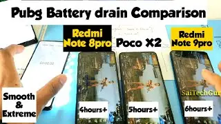Poco x2 vs note 9pro vs note 8pro pubg battery drain test