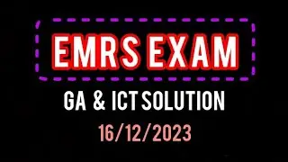 Today EMRS paper solution 16 dec 2023 ! GA & ICT solution #emrs #emrsexam #papersolution