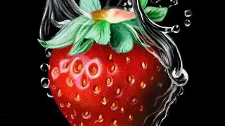 Realistic strawberry digital painting tutorial || #shortvideo #tutorial #drawing #digitalart 
