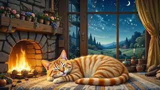 Twinkling Stars & Calm Relaxing Piano &ndash; A Peaceful Farm Night with Cat