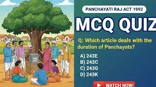 Top 10 Panchayati Raj Act MCQs  | 73rd Amendment Act 1992 | mcqs on panchayati raj act 1989 
