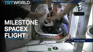 First all-private crew docks with the International Space Station