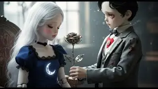 Elian & Luna #horror #love #gothic #animation #timburtonstyle #ai 