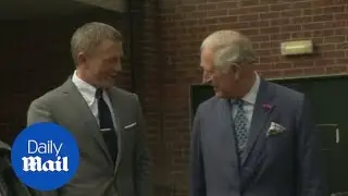 Prince Charles meets Daniel Craig on the set of James Bond