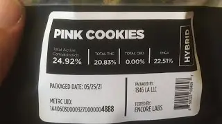 Strain review pink cookies by silver/THC Design