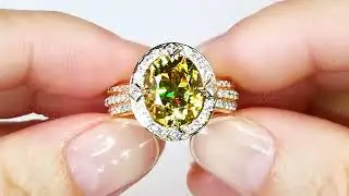 Brazilian Sphene Ring at  5.24 carats by Kat Florence KF07779