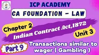 Ca foundation -Law (chapter 2 -Indian contract act,1872#Unit 3) PART-9