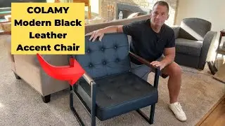 COLAMY Modern Black Leather Accent Chair Review