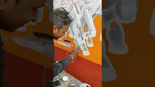 horses wall painting 🖌️🎨 #foryou #art #drawing #artist #shorts