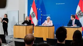 Pressefoyer nach dem Ministerrat