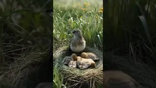 Eurasian Skylark Nest Hidden in the Tall Meadow #nature #birds #wildlife #birdnest #birdsounds