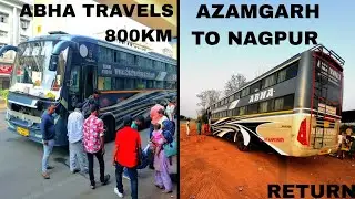 Abha Travels 800Km Azamgarh To Nagpur/UP To MH Return Bus Traveling/Traveling Vlog/ Dji action 2...