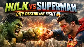 HULK vs SUPERMAN 😱 | City Destroyer Fight | (Part 1) #HulkVsSuperman #SuperheroFight