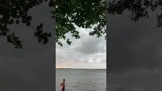 Strong wind on Losvido Lake before the storm at summer 2024