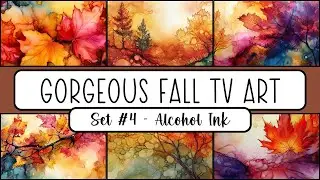 FREE Fall TV Art in 4K - NO MUSIC | Modern Alcohol Ink | Autumn | 1 Hour | 6 Digital Paintings