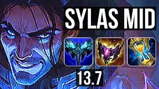 SYLAS vs KATARINA (MID) | 6 solo kills, Legendary, 15/3/7, 300+ games | KR Master | 13.7