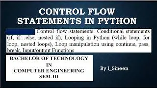Control Flow Statements in Python