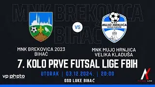 7. kolo Prve futsal lige FBiH grupa zapad | MNK Brekovica 2023 - MNK Mujo Hrnjica