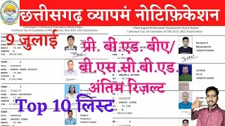 9 July 2022 | CG PRE BED RESULT 2022 |  CG PRE BSC BED RESULT 2022 | CG PRE BED COUNSELLING 2022
