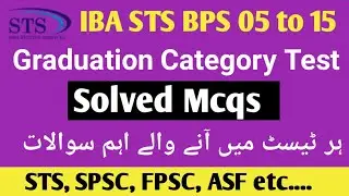 Graduation Category Past Paper | BPS 05 to 15 Graduation Category Screening Test Preparation