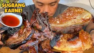 Sugbang Karne ng Baboy at Manok Mukbang Asmr | Filipino Food Mukbang Philippines