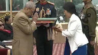 68th Republic Day : President Pranab Mukherjee awards Ashok Chakra(Posthumous) for Havilda