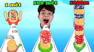 NẾU THẮNG TÊ TÊ LÀM RA CÁI BÁNH CAO 1000M CHIA CHO TẤT CẢ CÁC BẠN CÙNG LỚP ĂN TRONG Pancake Run