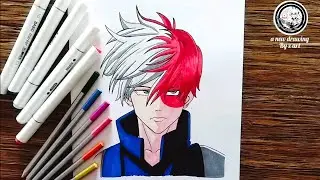 how to draw shoto todoroki from my hero academia |shoto todoroki drawing with colour