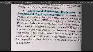 B.ED 1ST SEM PUP TOPIC- EDUCATIONAL PSYCHOLOGY MEANING , DEFINITIONS,SCOPE