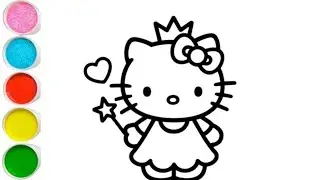 Learn colors with Hello Kitty| Hello Kitty Magic Drawing Painting and Coloring for kids and Toddlers