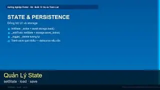 Buổi 13 Level 1 (Flutter Cơ bản): Dự Án Todo List