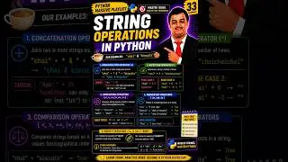 Python Video 33🐍 String Operators in Python Explained 🚀 | +, *, in, not in, == vs is