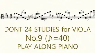 Dont Viola Etudes op.37 No.9 ♪=40 Play Along Piano Slow Practice