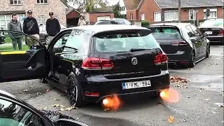 VW Golf VI GTI shooting flames w/ extreme loud bangs!!