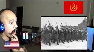 Soviet October Revolution Parade, 1941 Парад 7 Ноября | American reacts TO Russian Military