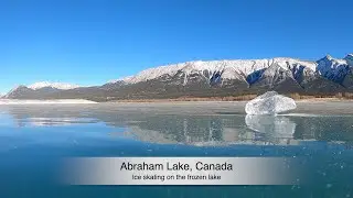 366 days in Canada: Ice skating on the frozen Abraham Lake | Alberta | Canada