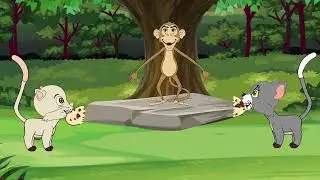 Monkey And Two Cats | Hindi Kahani | Moral Stories | बंदर और दो बिल्लियों कहानी | Hindi fairy Tales