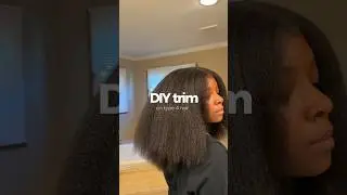 diy trim on natural hair #naturalhair #blowout #hairtrimming #thekinkycurl #blowoutonnaturalhair
