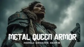 Epic female warrior guitarist battle music art cinematic fantasy metal queen rock star