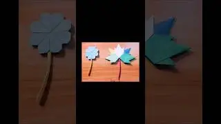 Origami, how to make paper bookmark,  paper maple leaf and four leaf clover, decor home and desk,