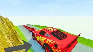 BIG And Small Lightning McQueen vs Speed Bumps