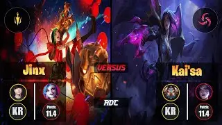 Ruler JINX (ADC) [Lethal Tempo] VS KAI'SA - Challenger KR Patch 11.4